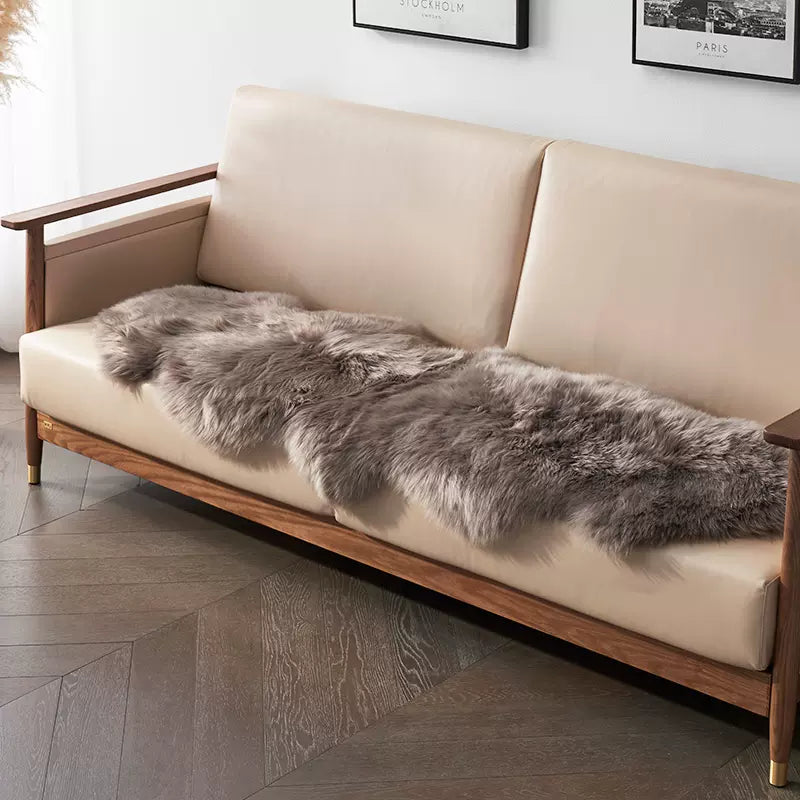 Long haired white sheepskin