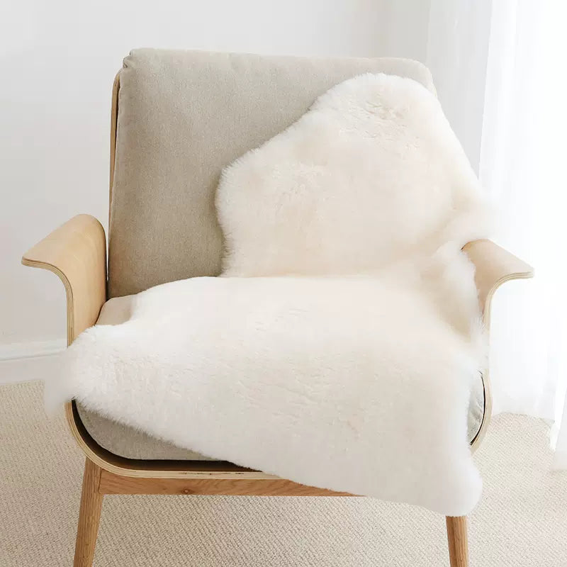 Sheep shearing colored sheepskin