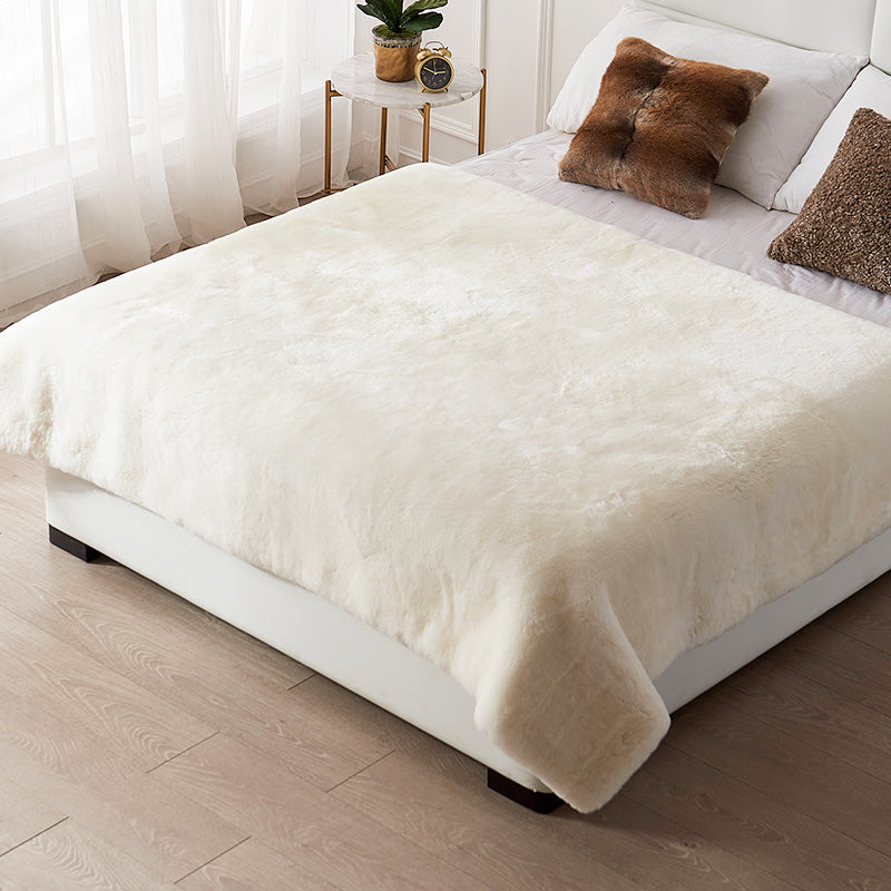 Australian fur integrated pure wool mat