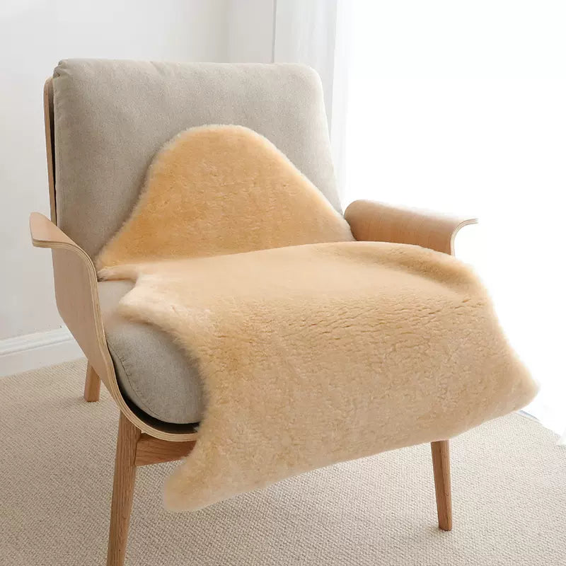 Sheep shearing colored sheepskin