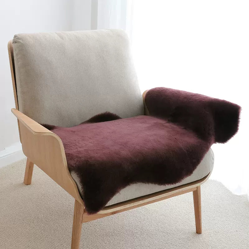 Sheep shearing colored sheepskin