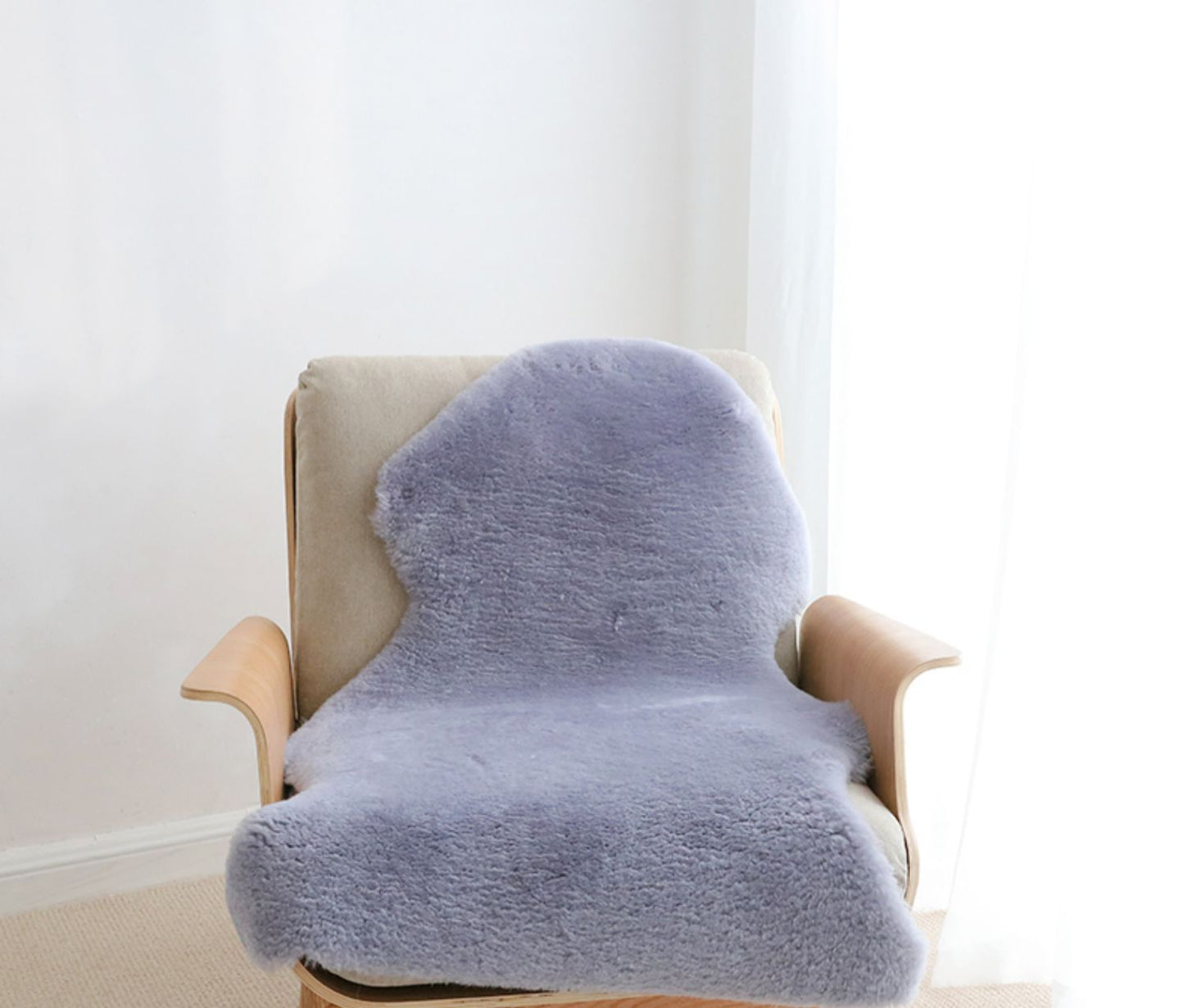 Sheep shearing colored sheepskin