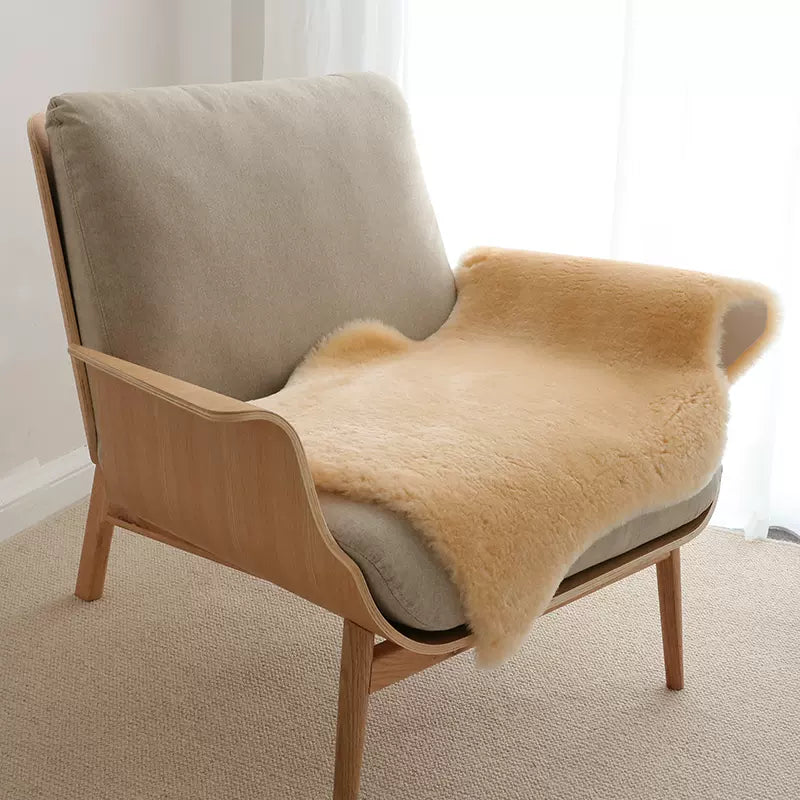 Sheep shearing colored sheepskin