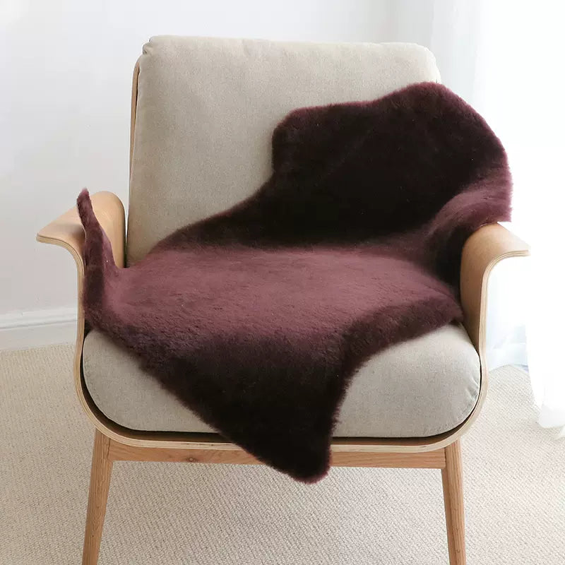 Sheep shearing colored sheepskin