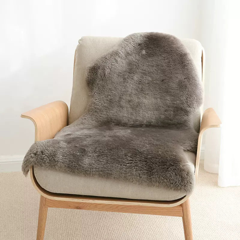 Sheep shearing colored sheepskin