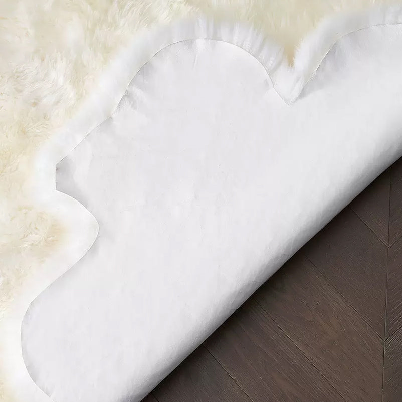 Long haired white sheepskin