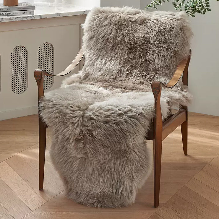 Long haired colored sheepskin