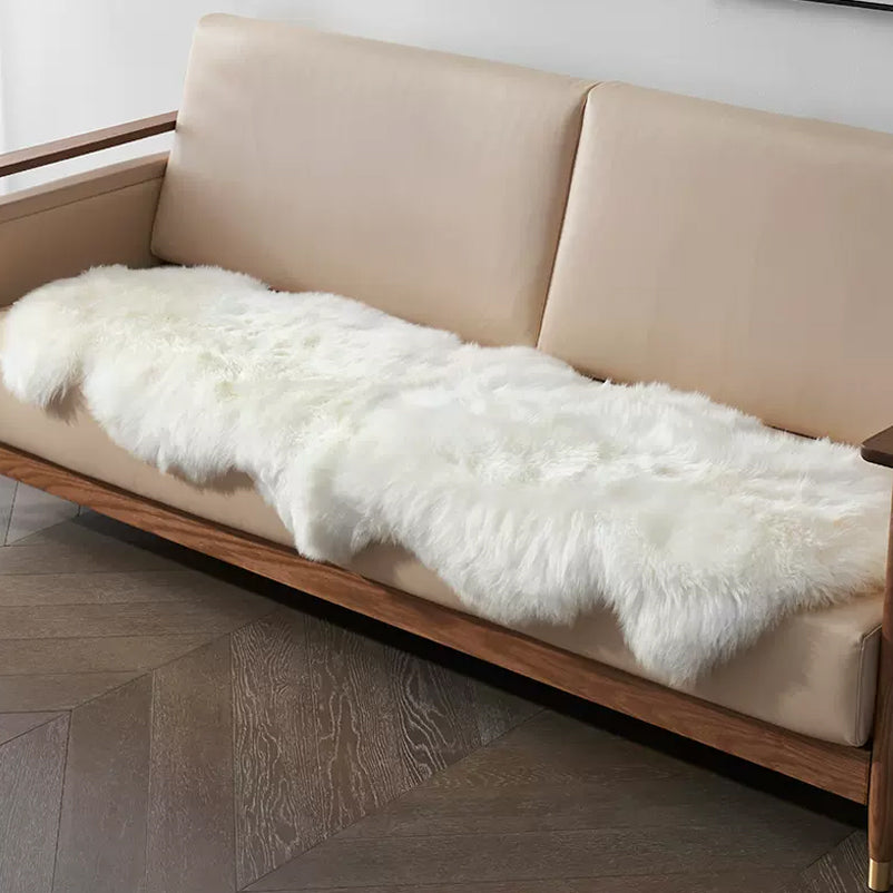 Long haired white sheepskin