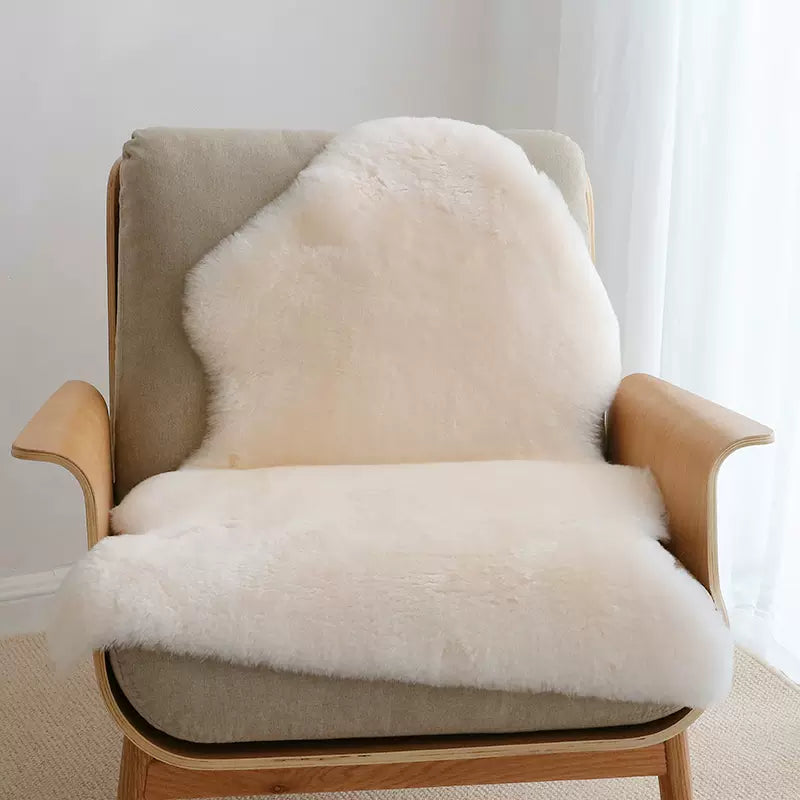 Sheep shearing colored sheepskin