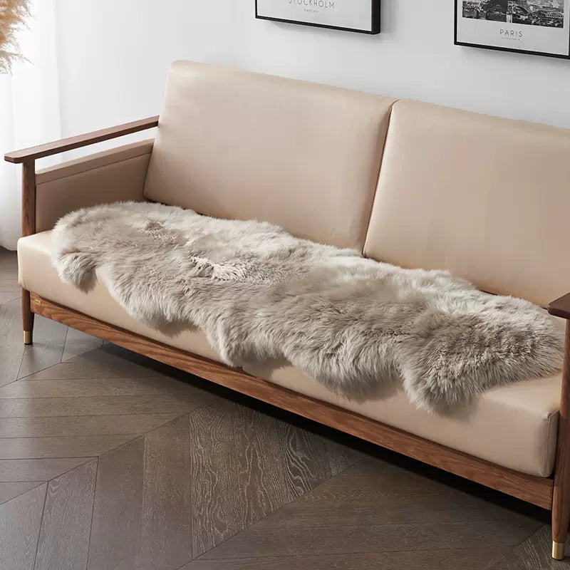 Long haired white sheepskin