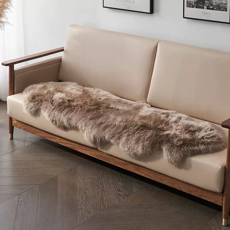 Long haired white sheepskin