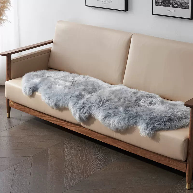 Long haired white sheepskin